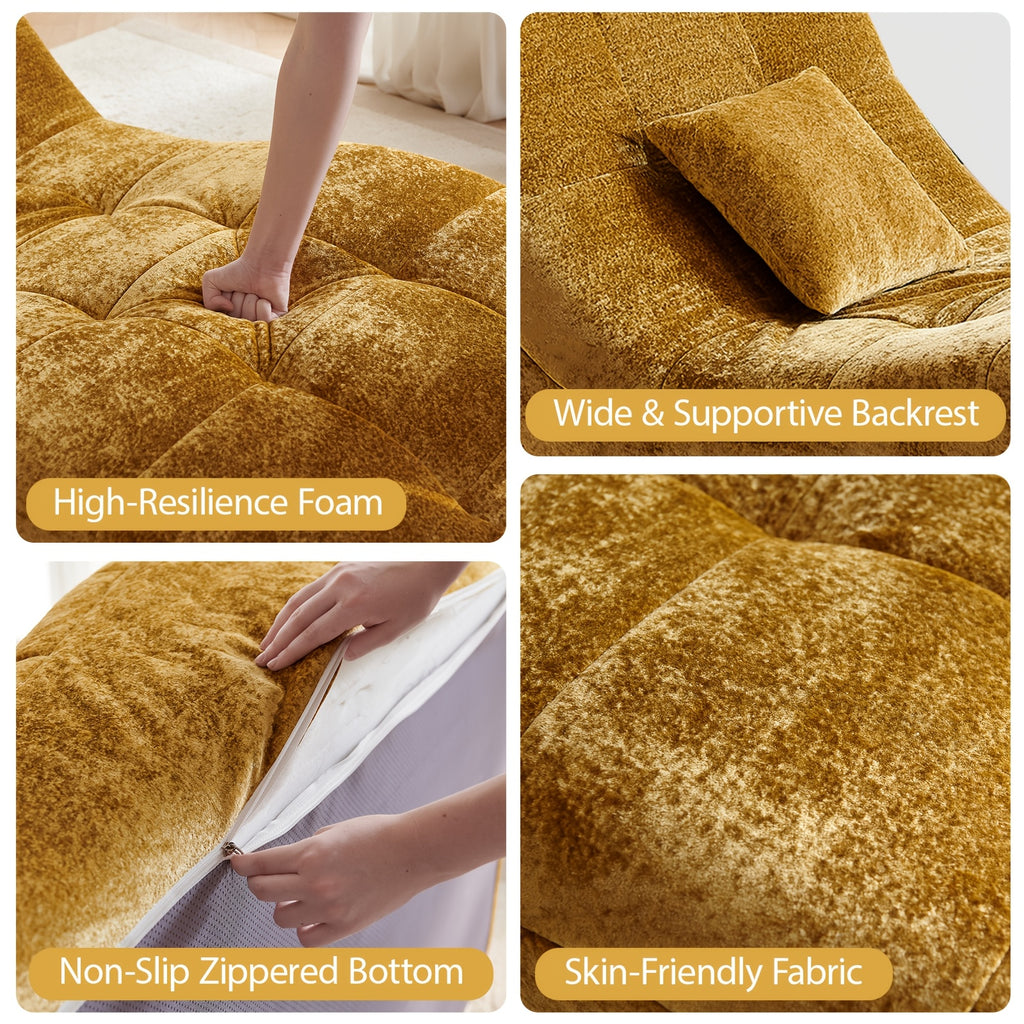 Single Sofa Seat, Yoga Sofa, Leisure Sofa, Armless Platform Sofa, Simple Lazy Sofa, Floor Standing Sofa Seat, Indoor Reading And Leisure Integrated Compression Sponge Sofa, No Assembly Required, Suitable for Living Rooms, Bedrooms And Offices