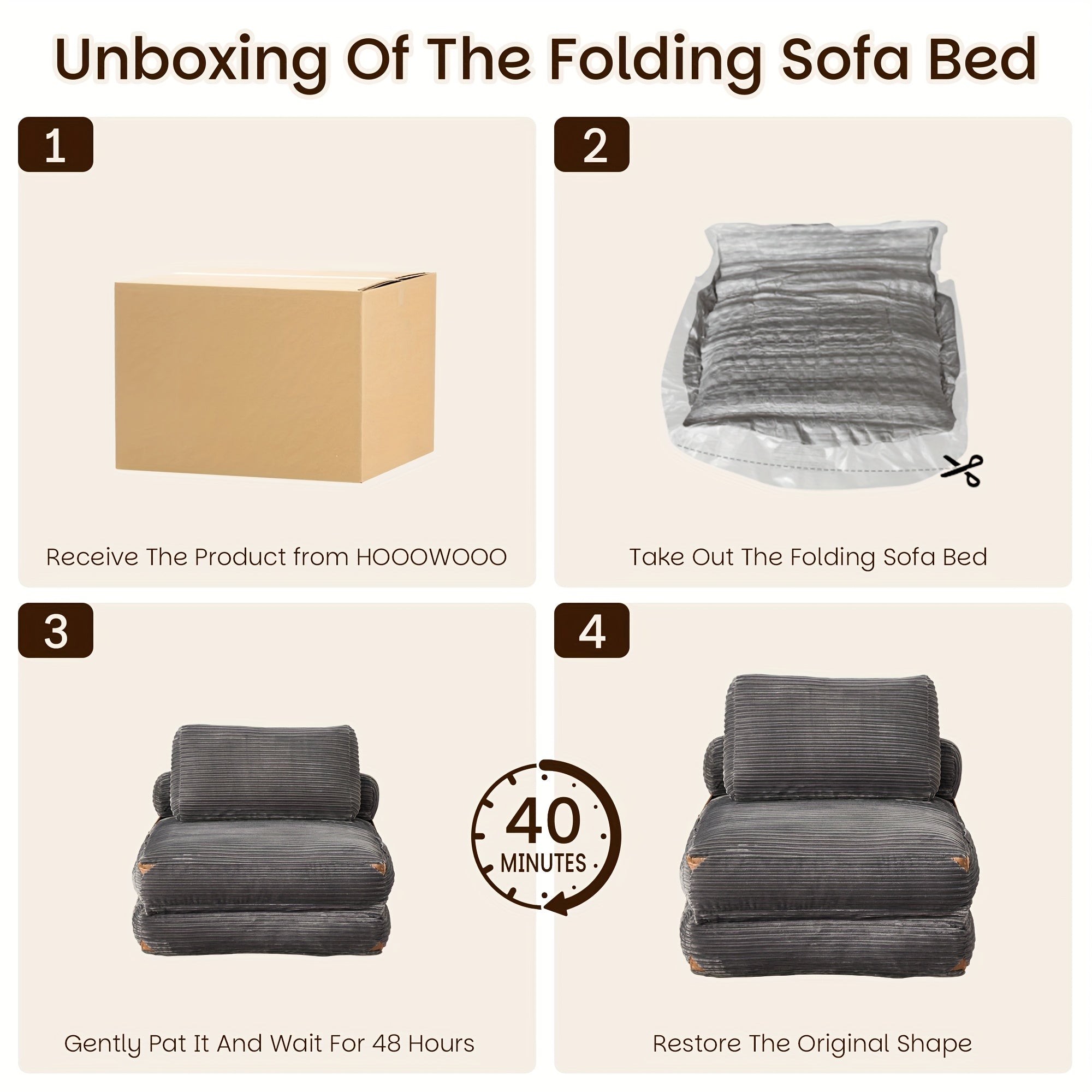 Single Folding Sofa Bed, Modern Convertible Sleeper Chair Sofa Bed for Adults - Single Size Folding Floor Mattress with Plush Foam Filling & Pillow, Space-Saving Design for Small Spaces, Apartments, Dorms