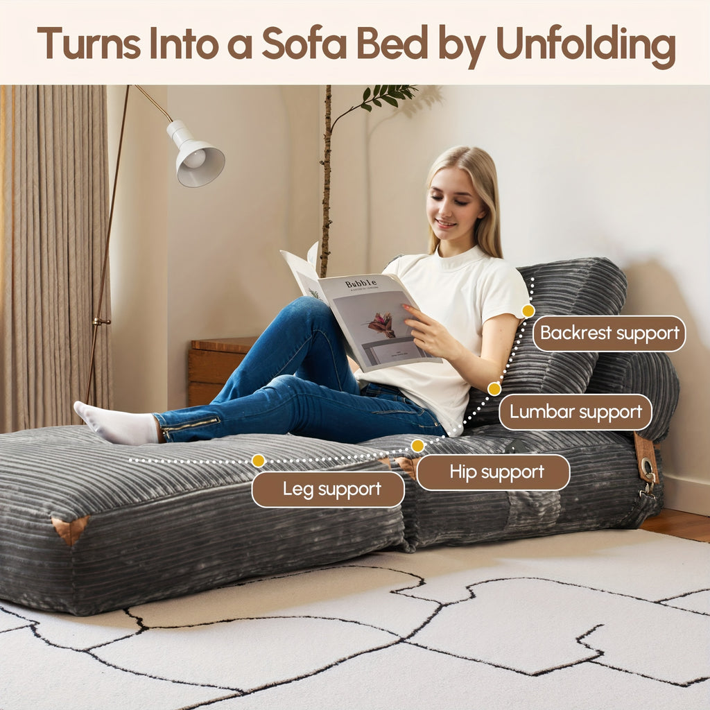 Single Folding Sofa Bed, Modern Convertible Sleeper Chair Sofa Bed for Adults - Single Size Folding Floor Mattress with Plush Foam Filling & Pillow, Space-Saving Design for Small Spaces, Apartments, Dorms