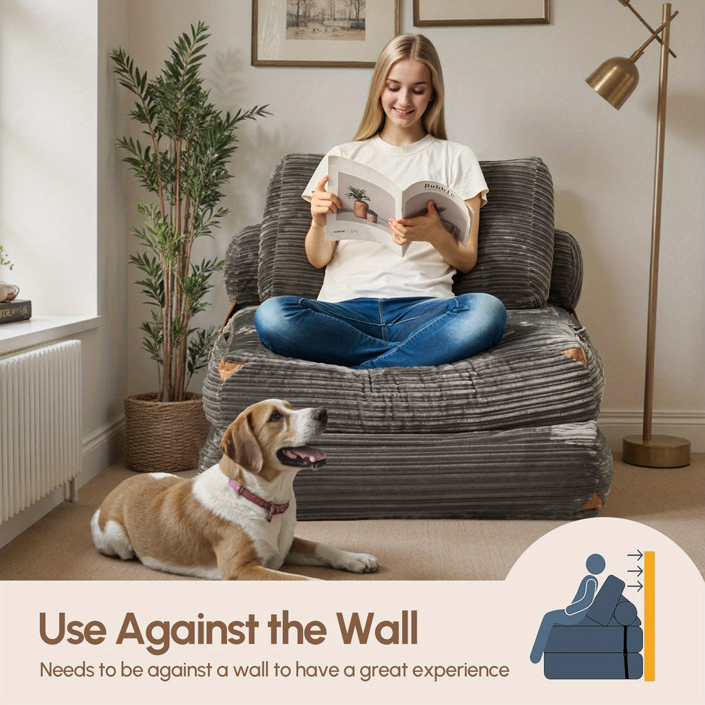 Single Folding Sofa Bed, Modern Convertible Sleeper Chair Sofa Bed for Adults - Single Size Folding Floor Mattress with Plush Foam Filling & Pillow, Space-Saving Design for Small Spaces, Apartments, Dorms