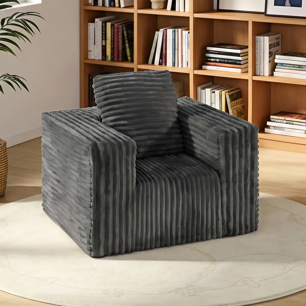 Cloud Single Sofa | Upholstered Floor Sofa With Pillows And Armrests, Bean Bag Sofa Plush Chair Couch For Bedroom Living Room, Modern Memory Foam With Sponge Fill