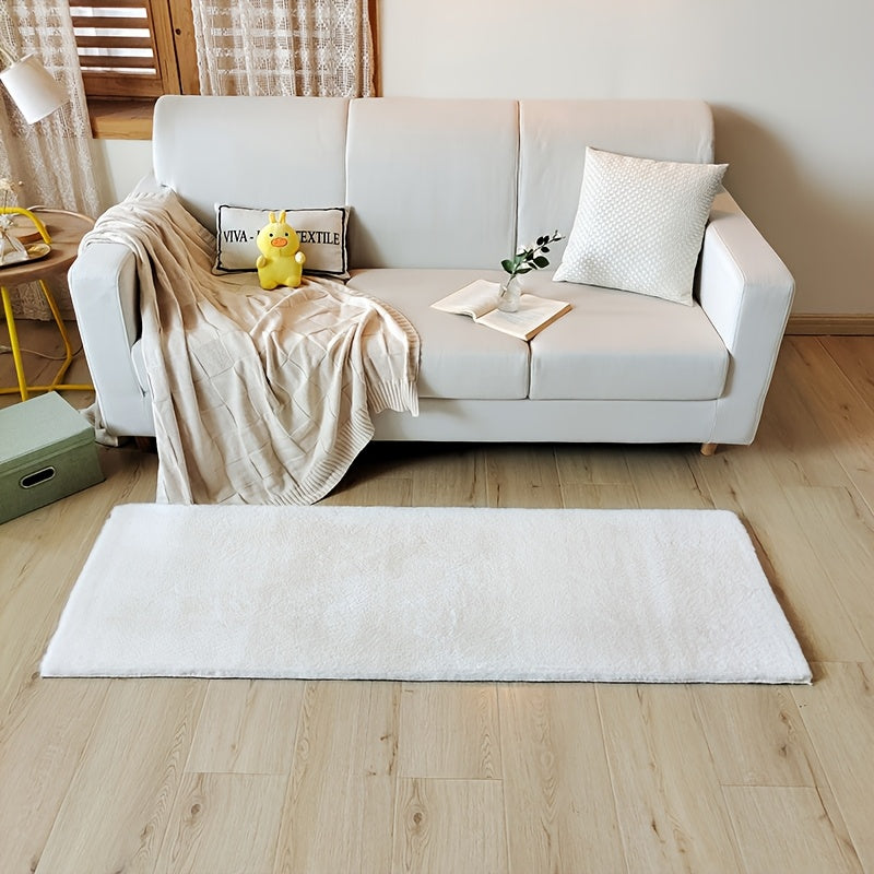 1pc Plush Floor Mat, Fluffy and Soft Oval Rug, Plush Carpet Suitable for Living Room and Bedroom, Machine Washable Polyester Fiber, Durable and Luxurious Home Decor