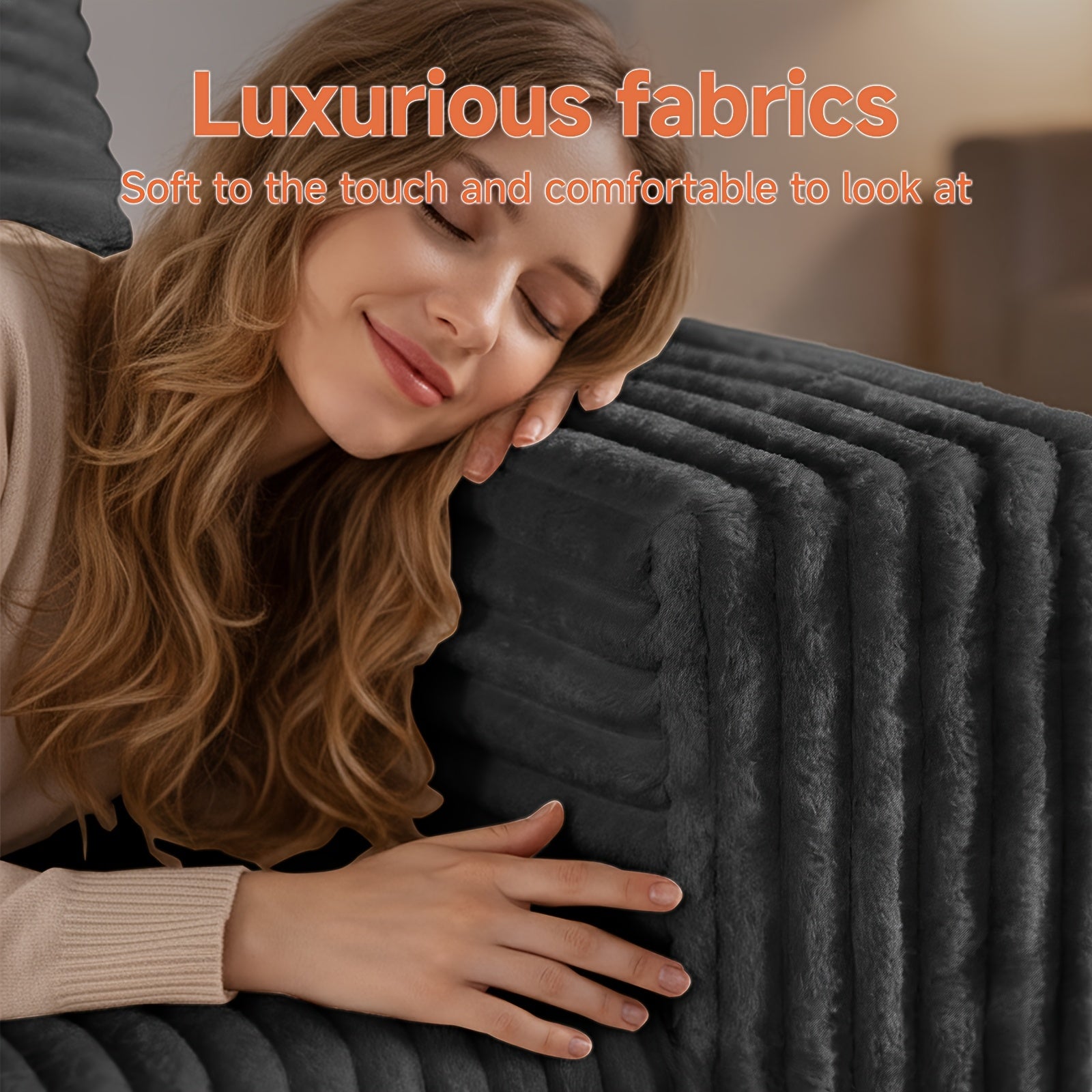 Cloud Single Sofa | Upholstered Floor Sofa With Pillows And Armrests, Bean Bag Sofa Plush Chair Couch For Bedroom Living Room, Modern Memory Foam With Sponge Fill