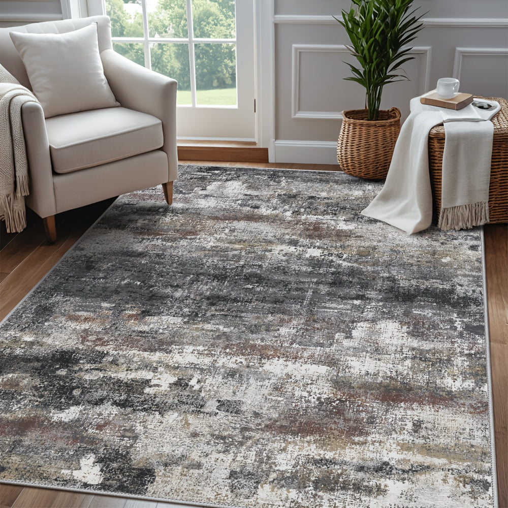 Modern Abstract Area Mat Modern Abstract Non-Slip Area Mat | Large Soft Machine Washable for Living Room, Dining Room, Bedroom & Office - Home Decor in Sage Green, Blue, Dark Grey