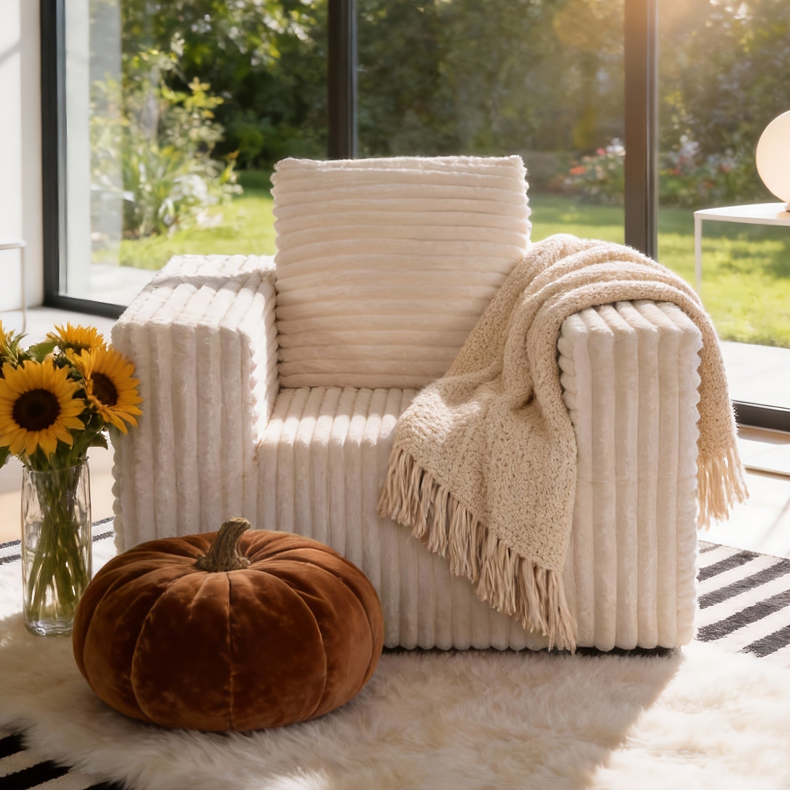 Cloud Single Sofa | Upholstered Floor Sofa With Pillows And Armrests, Bean Bag Sofa Plush Chair Couch For Bedroom Living Room, Modern Memory Foam With Sponge Fill