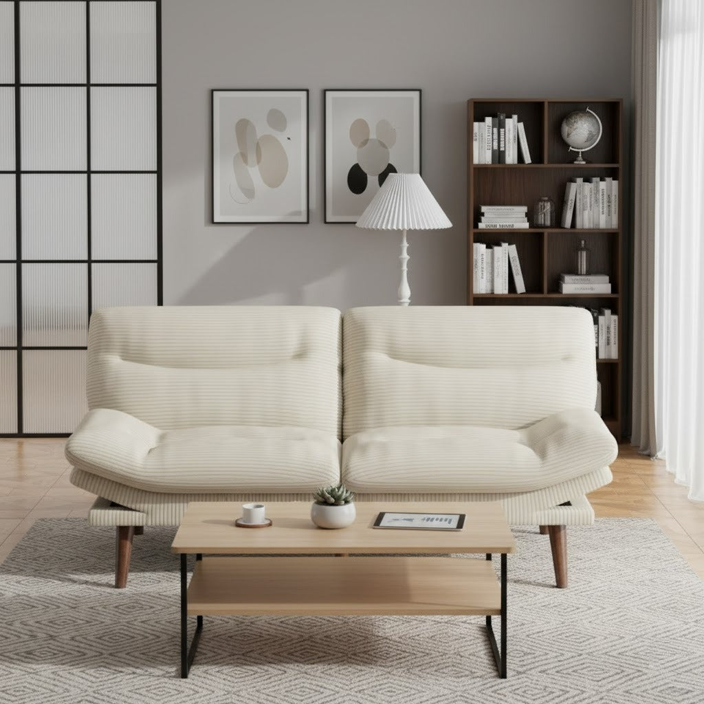 A Sofa Bed with an Adjustable Backrest And Armrests, Measuring 66-75 Inches, Suitable for Living Rooms Or Office Reception Areas, Can Be Converted Into a Space-Saving Sofa Bed